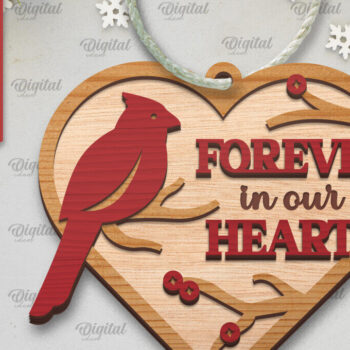 Intra απο ξύλο plywood 3mm-4mm πάχος Δέσμη στολίδι δέντρου Cardinal Memorial Δίασταση 8x8 cm INTRAFABR-105218755 - Image 3