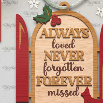 Intra απο ξύλο plywood 3mm-4mm πάχος Δέσμη στολίδι δέντρου Cardinal Memorial Δίασταση 8x8 cm INTRAFABR-105218755 - Image 5