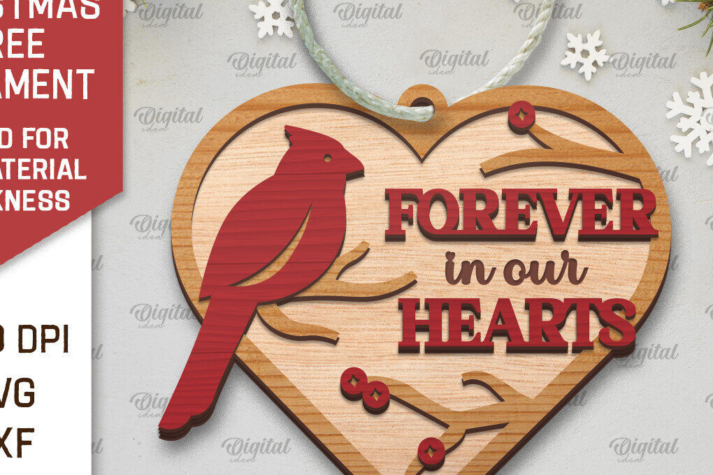 Intra απο ξύλο plywood 3mm-4mm πάχος Καρδινάλιος Μνημείο Δέντρο Στολίδι  Δίασταση 8x8 cm INTRAFABR-105202551