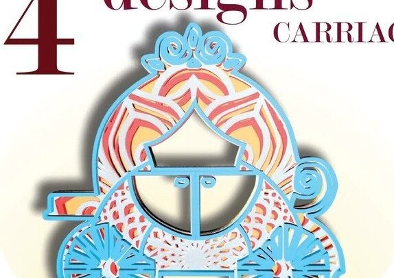 Intra απο ξύλο plywood 3mm-4mm πάχος Καρότσι, 4 σχέδια, 4 στρώσεις, 3d Mandala Δίασταση 30x30 cm INTRAFABR-31139506