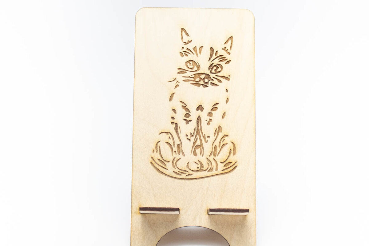 Intra απο ξύλο plywood 3mm-4mm πάχος Στάση τηλεφώνου Cartoon Cat Δίασταση 15x15 cm INTRAFABR-68730930 - Image 4