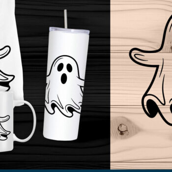 Intra απο ξύλο plywood 3mm-4mm πάχος κοπής με λέιζερ Cartoon Spooky Ghost Δίασταση 15x15 cm INTRAFABR-107413042 - Image 1
