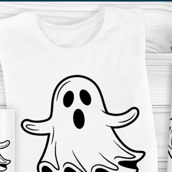 Intra απο ξύλο plywood 3mm-4mm πάχος κοπής με λέιζερ Cartoon Spooky Ghost Δίασταση 15x15 cm INTRAFABR-107413042 - Image 2