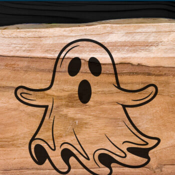 Intra απο ξύλο plywood 3mm-4mm πάχος κοπής με λέιζερ Cartoon Spooky Ghost Δίασταση 15x15 cm INTRAFABR-107413042 - Image 3