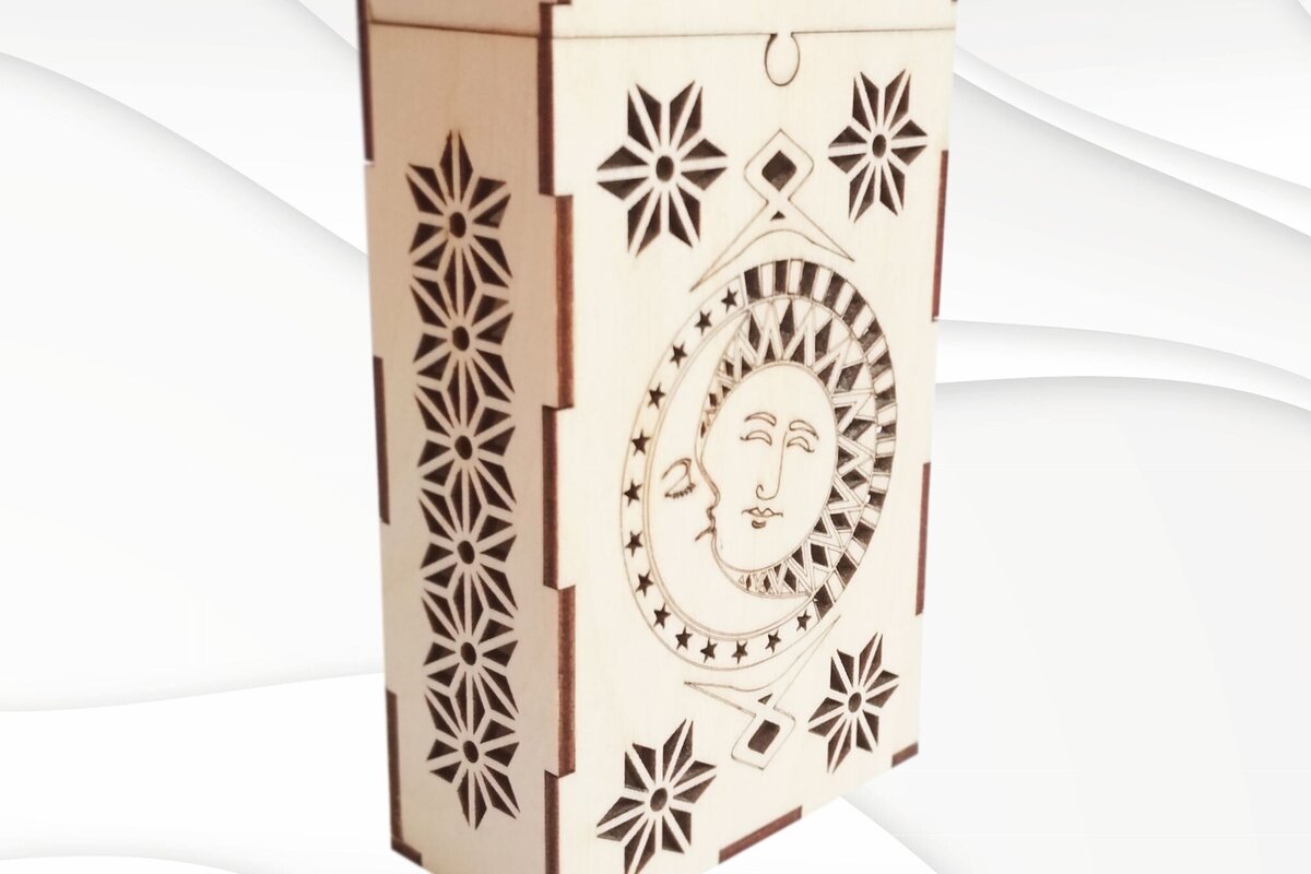 Intra απο ξύλο plywood 3mm-4mm πάχος Κάρτες Ταρώ θήκης, Σχεδιασμός κοπής με λέιζερ. Δίασταση 15x15 cm INTRAFABR-81663775