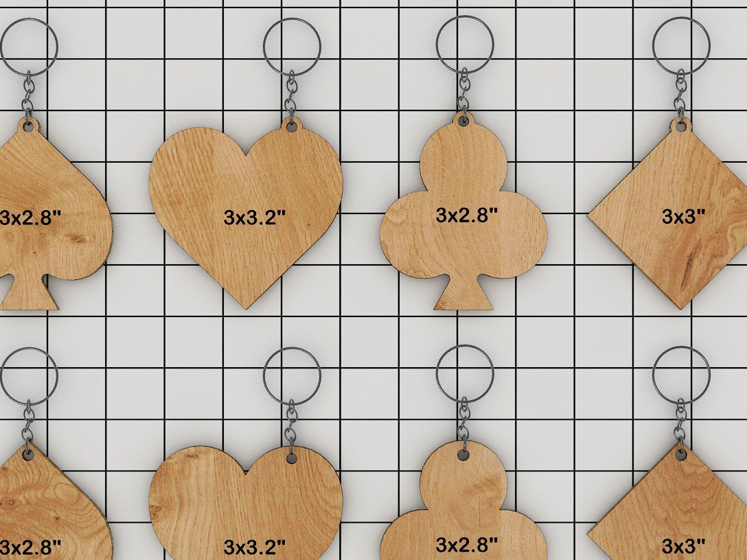 Intra απο ξύλο plywood 3mm-4mm πάχος Καζίνο Παίξτε Κάρτες Μπρελόκ Σχέδια κοπής Δίασταση 6x6 cm INTRAFABR-39946153