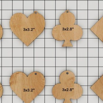 Intra απο ξύλο plywood 3mm-4mm πάχος Καζίνο Παίξτε Κάρτες Μπρελόκ Σχέδια κοπής Δίασταση 6x6 cm INTRAFABR-39946153 - Image 2