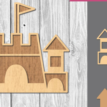 Intra απο ξύλο plywood 3mm-4mm πάχος Castle Decoration Δίασταση 15x15 cm INTRAFABR-109410812 - Image 1
