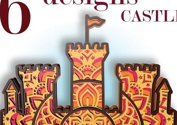 Intra απο ξύλο plywood 3mm-4mm πάχος Κάστρα, 6 σχέδια, 4 στρώσεις, 3d Mandala Δίασταση 30x30 cm INTRAFABR-31138947