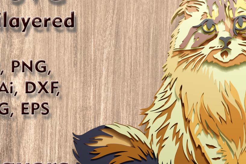 Intra απο ξύλο plywood 3mm-4mm πάχος πολλαπλών επιπέδων Cat 3D Δίασταση 9x10 cm INTRAFABR-115018425