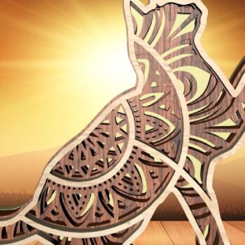 Intra απο ξύλο plywood 3mm-4mm πάχος Cat , 4 Layers , 3D Mandala Δίασταση 30x30 cm INTRAFABR-21302539 - Image 1