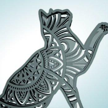 Intra απο ξύλο plywood 3mm-4mm πάχος Cat , 4 Layers , 3D Mandala Δίασταση 30x30 cm INTRAFABR-21302539 - Image 2