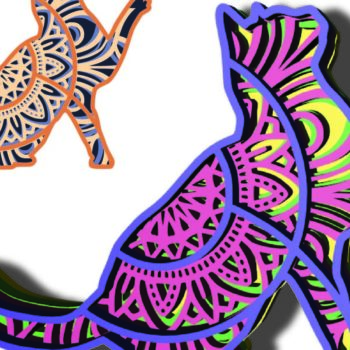 Intra απο ξύλο plywood 3mm-4mm πάχος Cat , 4 Layers , 3D Mandala Δίασταση 30x30 cm INTRAFABR-21302539 - Image 6