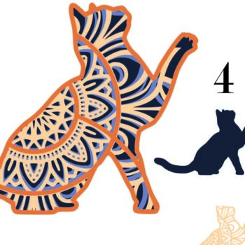 Intra απο ξύλο plywood 3mm-4mm πάχος Cat , 4 Layers , 3D Mandala Δίασταση 30x30 cm INTRAFABR-21302539 - Image 8