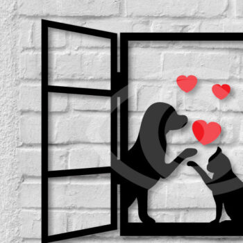 Intra απο ξύλο plywood 3mm-4mm πάχος Διακόσμηση τοίχου για λάτρεις της γάτας και του σκύλου Δίασταση 40x40 cm INTRAFABR-69274441 - Image 1