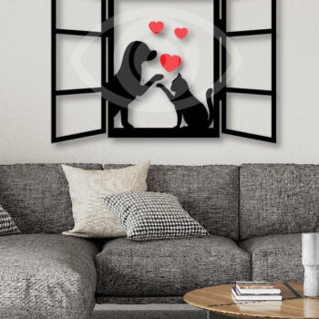 Intra απο ξύλο plywood 3mm-4mm πάχος Διακόσμηση τοίχου για λάτρεις της γάτας και του σκύλου Δίασταση 40x40 cm INTRAFABR-69274441 - Image 2