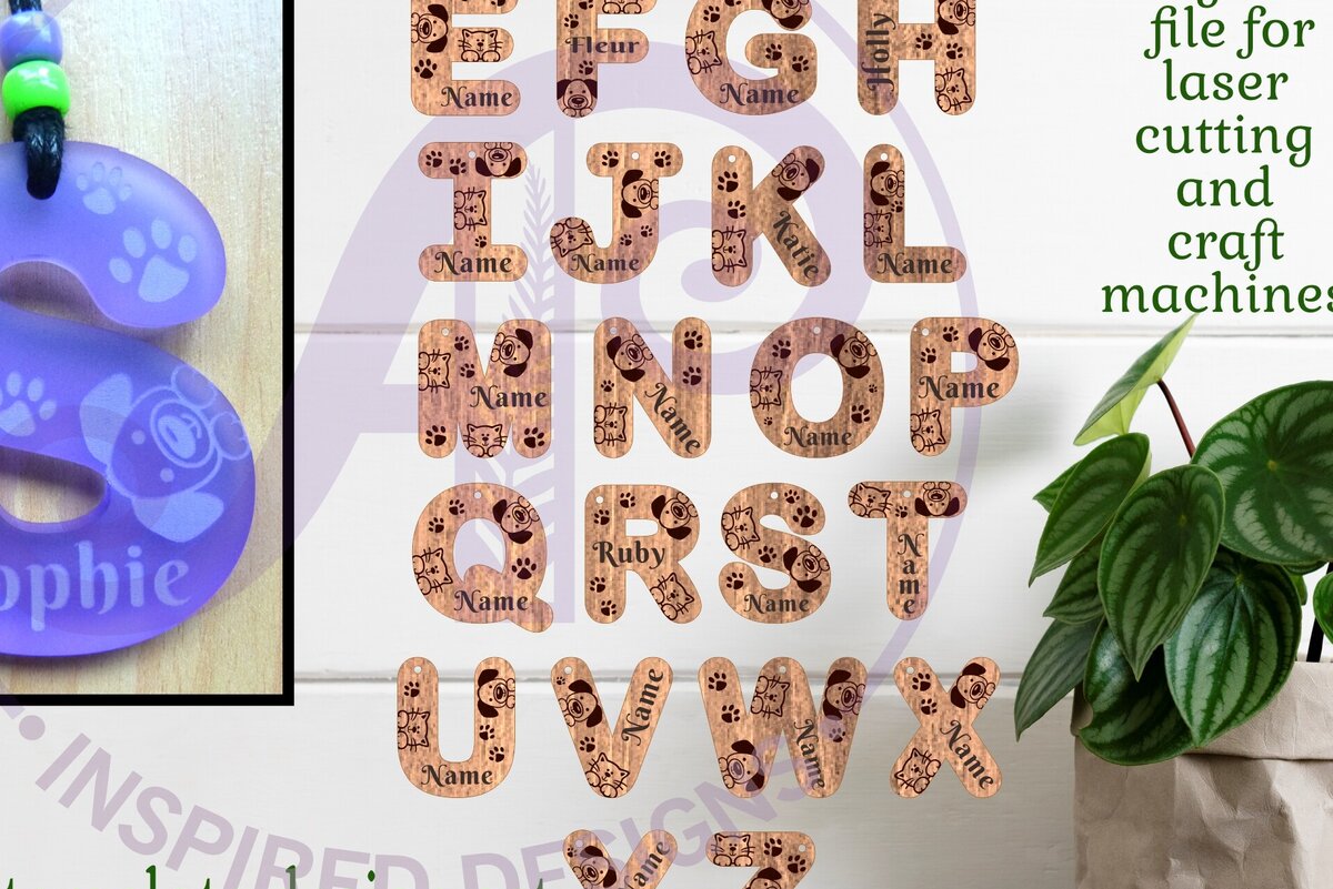 Intra απο ξύλο plywood 3mm-4mm πάχος Σχέδια επιστολών ετικετών με θέμα τη γάτα και τον σκύλο Δίασταση 30x20 cm INTRAFABR-95947846