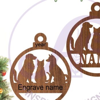 Intra απο ξύλο plywood 3mm-4mm πάχος Χριστουγεννιάτικο στολίδι για γάτες και σκύλους Δίασταση 3x3 cm INTRAFABR-108680453 - Image 2