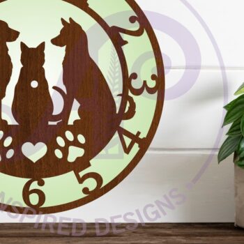 Intra απο ξύλο plywood 3mm-4mm πάχος Ρολόι τοίχου για γάτες και σκύλους κατοικίδια ζώα Δίασταση 8x8 cm INTRAFABR-108140602 - Image 2