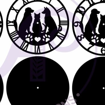 Intra απο ξύλο plywood 3mm-4mm πάχος Ρολόι τοίχου για γάτες και σκύλους κατοικίδια ζώα Δίασταση 8x8 cm INTRAFABR-108140602 - Image 4