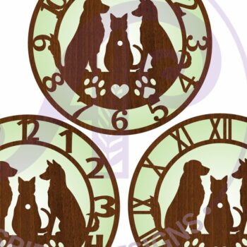 Intra απο ξύλο plywood 3mm-4mm πάχος Ρολόι τοίχου για γάτες και σκύλους κατοικίδια ζώα Δίασταση 8x8 cm INTRAFABR-108140602 - Image 5
