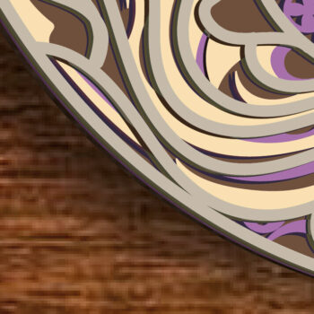 Intra απο ξύλο plywood 3mm-4mm πάχος Cat and Moon 3D Mandala Multilayer Δίασταση 30x30 cm INTRAFABR-82256465 - Image 4