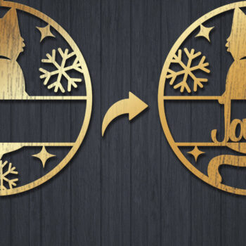 Intra απο ξύλο plywood 3mm-4mm πάχος Χριστουγεννιάτικο στολίδι γάτας με 3d Δίασταση 8x8 cm INTRAFABR-84203732 - Image 1