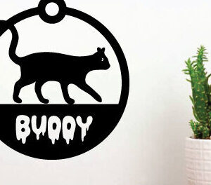 Intra απο ξύλο plywood 3mm-4mm πάχος κοπής με λέιζερ Χριστουγεννιάτικο στολίδι γάτα Δίασταση 8x8 cm INTRAFABR-75339960