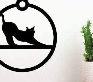 Intra απο ξύλο plywood 3mm-4mm πάχος κοπής με λέιζερ Χριστουγεννιάτικο στολίδι γάτα Δίασταση 8x8 cm INTRAFABR-75340282