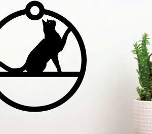 Intra απο ξύλο plywood 3mm-4mm πάχος κοπής με λέιζερ Χριστουγεννιάτικο στολίδι γάτα Δίασταση 8x8 cm INTRAFABR-75340333