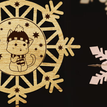 Intra απο ξύλο plywood 3mm-4mm πάχος Πρότυπο στολίδι χριστουγεννιάτικο δέντρο γάτα Δίασταση 4x4 cm INTRAFABR-108814509 - Image 1