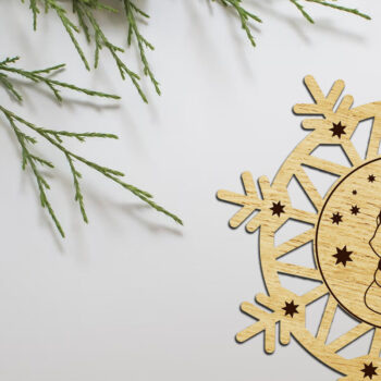 Intra απο ξύλο plywood 3mm-4mm πάχος Πρότυπο στολίδι χριστουγεννιάτικο δέντρο γάτα Δίασταση 4x4 cm INTRAFABR-108814509 - Image 3