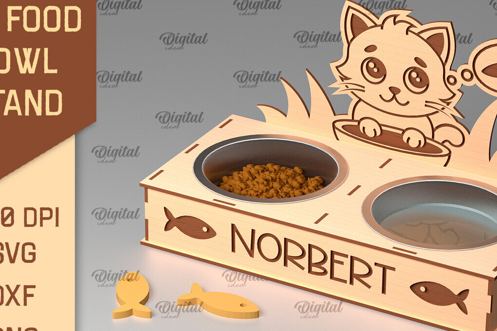 Intra απο ξύλο plywood 3mm-4mm πάχος Βάση μπολ τροφής για γάτες Δίασταση 30x20 cm INTRAFABR-98217413