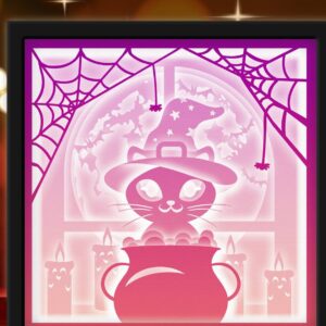 Intra απο ξύλο plywood 3mm-4mm πάχος Cat Halloween Light Box Sublimation Δίασταση 8x8 cm INTRAFABR-34149860
