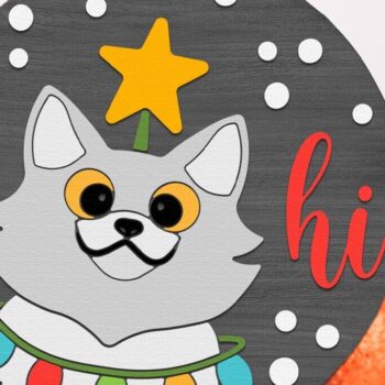 Intra απο ξύλο plywood 3mm-4mm πάχος Cat Hi , κοπής χριστουγεννιάτικων πινακίδων πόρτας Δίασταση 15x15 cm INTRAFABR-112037179 - Image 1