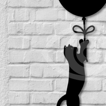 Intra απο ξύλο plywood 3mm-4mm πάχος Διακόσμηση τοίχου με μπαλόνι για γάτα Δίασταση 40x40 cm INTRAFABR-72298358 - Image 1