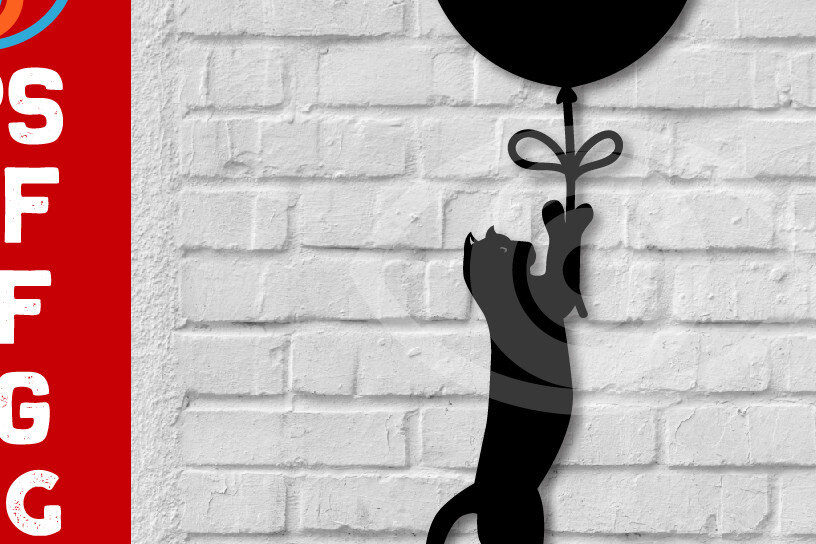 Intra απο ξύλο plywood 3mm-4mm πάχος Διακόσμηση τοίχου με μπαλόνι για γάτα Δίασταση 40x40 cm INTRAFABR-72298358