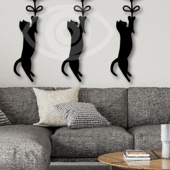 Intra απο ξύλο plywood 3mm-4mm πάχος Διακόσμηση τοίχου με μπαλόνι για γάτα Δίασταση 40x40 cm INTRAFABR-72298358 - Image 2