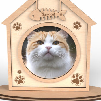 Intra απο ξύλο plywood 3mm-4mm πάχος Κορνίζα Cat House - Δίασταση 20x30 cm INTRAFABR-117293116 - Image 1