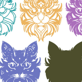 Intra απο ξύλο plywood 3mm-4mm πάχος κοπής με λέιζερ Mandala με στρώματα Cat Δίασταση 30x30 cm INTRAFABR-79249000 - Image 2