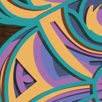 Intra απο ξύλο plywood 3mm-4mm πάχος κοπής με λέιζερ Mandala με στρώματα Cat Δίασταση 30x30 cm INTRAFABR-79249000 - Image 3