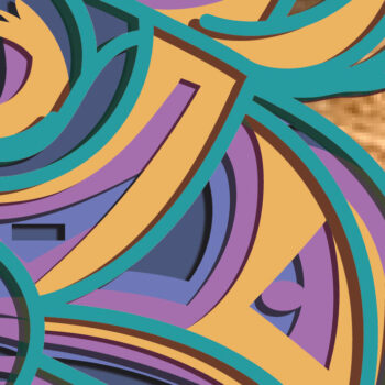 Intra απο ξύλο plywood 3mm-4mm πάχος κοπής με λέιζερ Mandala με στρώματα Cat Δίασταση 30x30 cm INTRAFABR-79249000 - Image 4