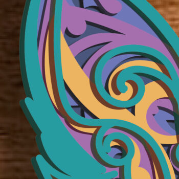 Intra απο ξύλο plywood 3mm-4mm πάχος κοπής με λέιζερ Mandala με στρώματα Cat Δίασταση 30x30 cm INTRAFABR-79249000 - Image 8