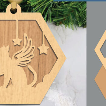 Intra απο ξύλο plywood 3mm-4mm πάχος Στολίδι κοπής με λέιζερ γατών Memorial Δίασταση 8x8 cm INTRAFABR-105468656 - Image 1