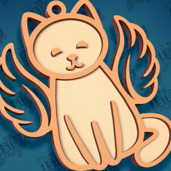 Intra απο ξύλο plywood 3mm-4mm πάχος Δέσμη κοπής με λέιζερ στολίδι αναμνηστικού γάτας Δίασταση 8x8 cm INTRAFABR-95647587 - Image 5