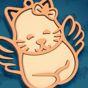 Intra απο ξύλο plywood 3mm-4mm πάχος Δέσμη κοπής με λέιζερ στολίδι αναμνηστικού γάτας Δίασταση 8x8 cm INTRAFABR-95647587 - Image 10