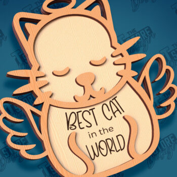 Intra απο ξύλο plywood 3mm-4mm πάχος Δέσμη κοπής με λέιζερ στολίδι αναμνηστικού γάτας Δίασταση 8x8 cm INTRAFABR-95647587 - Image 9