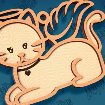 Intra απο ξύλο plywood 3mm-4mm πάχος Δέσμη κοπής με λέιζερ στολίδι αναμνηστικού γάτας Δίασταση 8x8 cm INTRAFABR-95647587 - Image 11