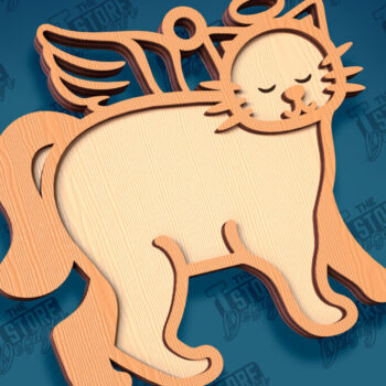 Intra απο ξύλο plywood 3mm-4mm πάχος Σχέδιο κοπής με λέιζερ στολίδι αναμνηστικού γάτας Δίασταση 8x8 cm INTRAFABR-95647384 - Image 1