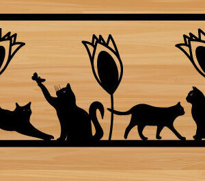 Intra απο ξύλο plywood 3mm-4mm πάχος κοπής με λέιζερ σχεδιασμού μεταλλικών τοίχων Cat Δίασταση 40x40 cm INTRAFABR-72335372